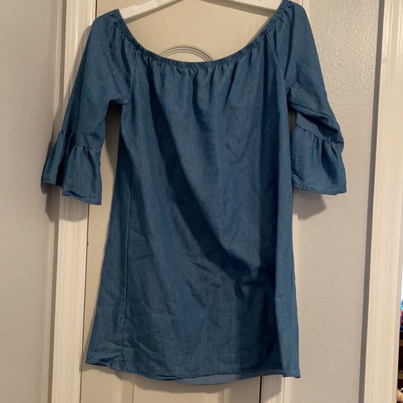 Charlotte Russe denim style off the shoulder dress - Picture 3 of 3